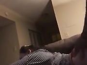 Black thug pounding sweet white ass on the couch with moans and screams
