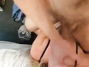 Best friend and husband ejaculating at same time on wifes face and mouth